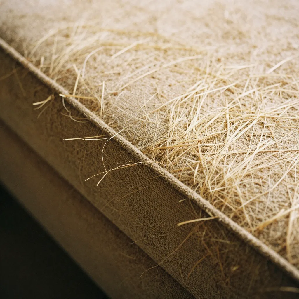 Natural wool padding showing texture and depth